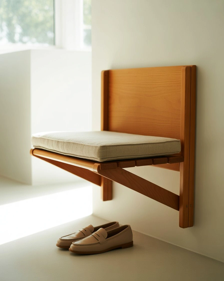 Wall-Mounted Fold-Down Bench 2