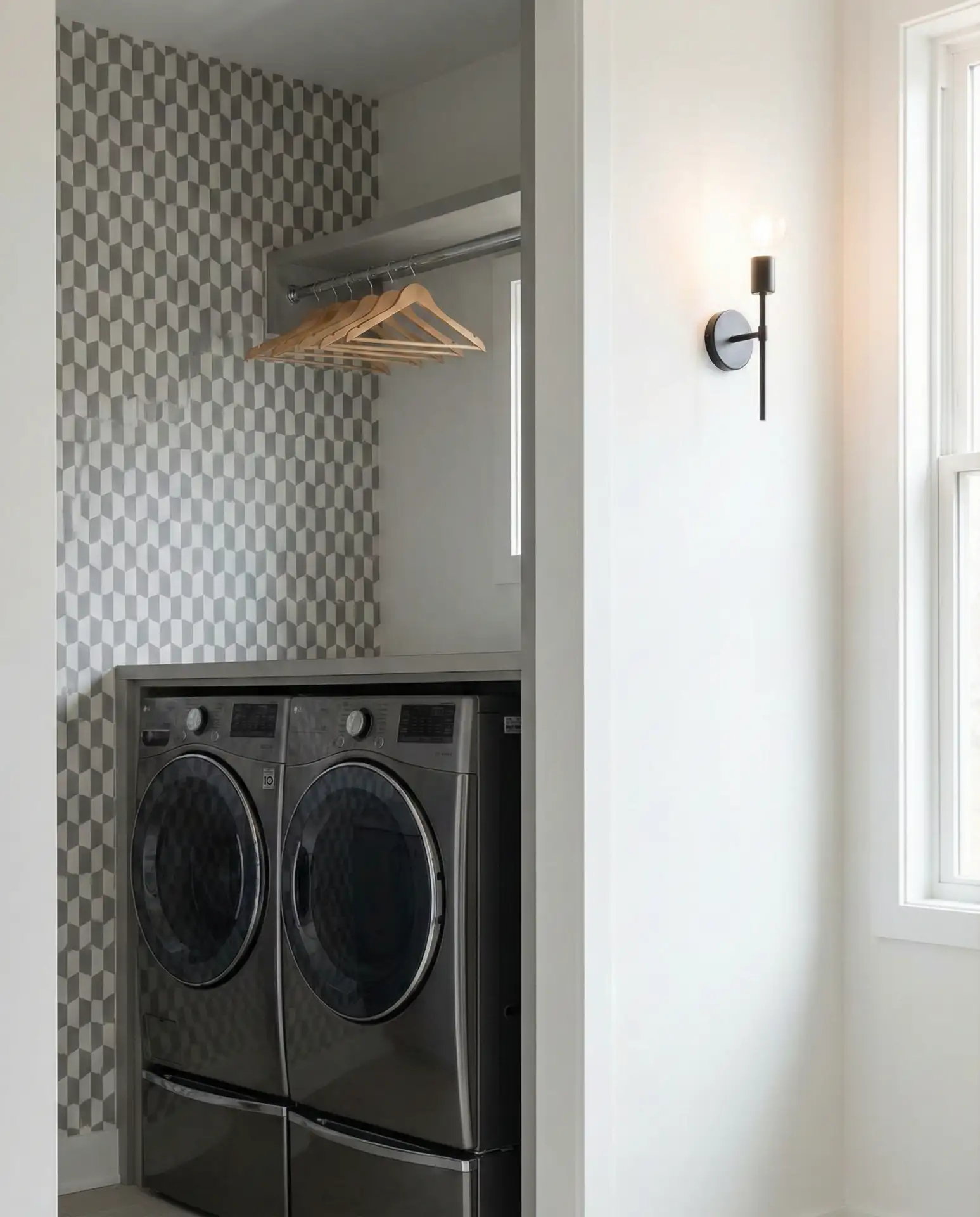 Wallpaper Accent Wall Behind Appliances 1