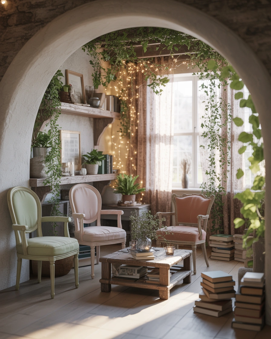 Whimsical Storybook Cottage Living Room 1