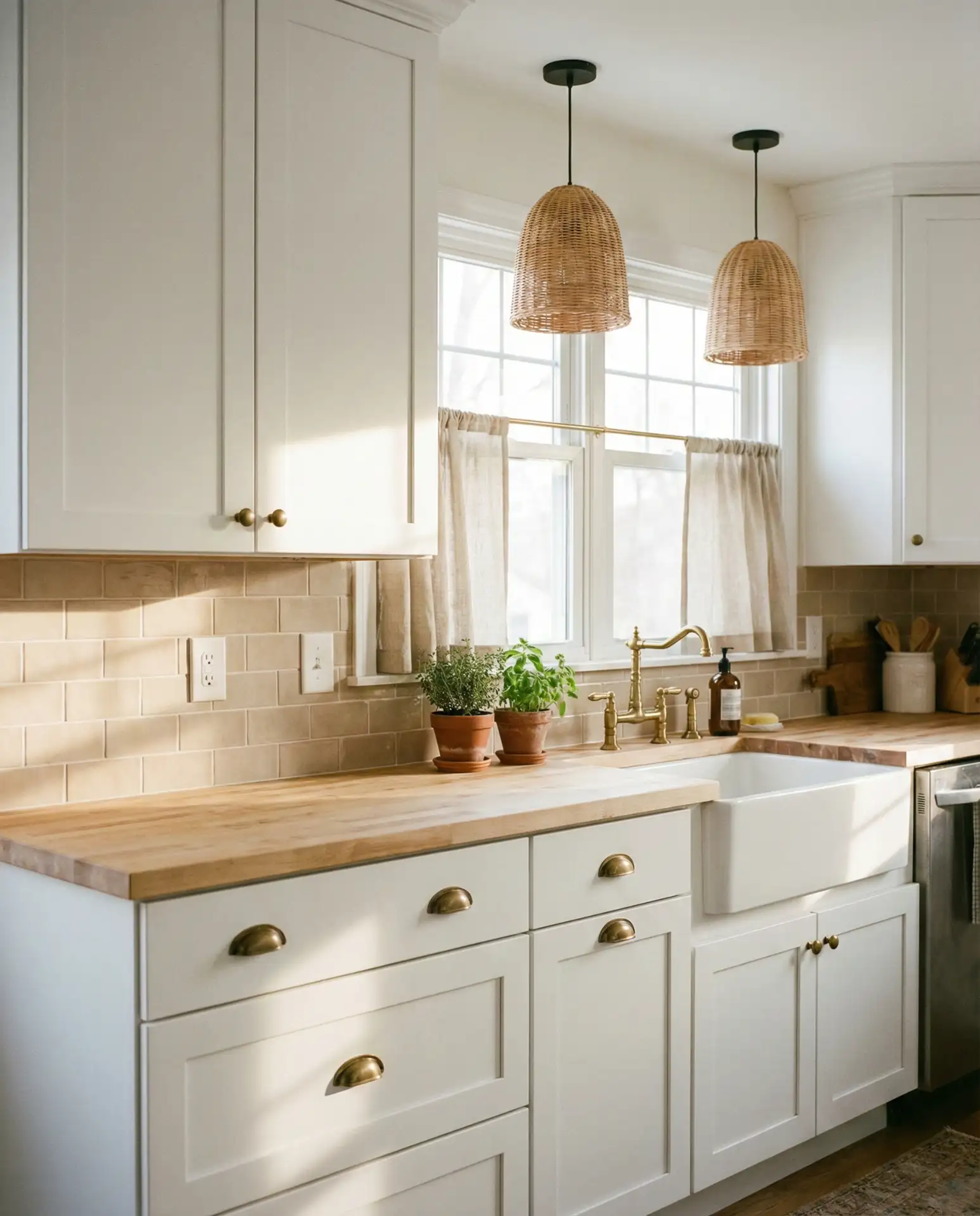 White Kitchen with Antique Touches 1