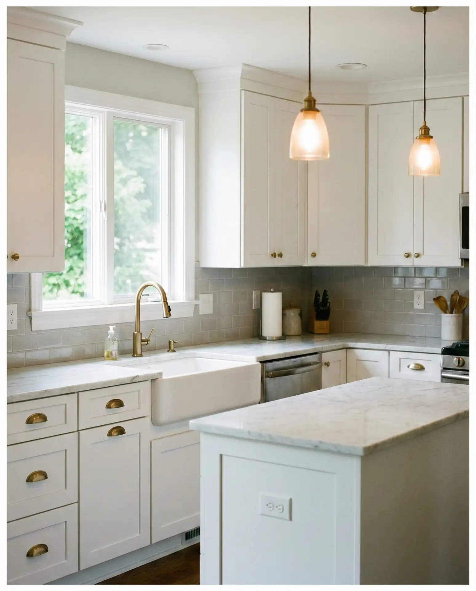White Kitchen with Black Hardware and Fixtures 1