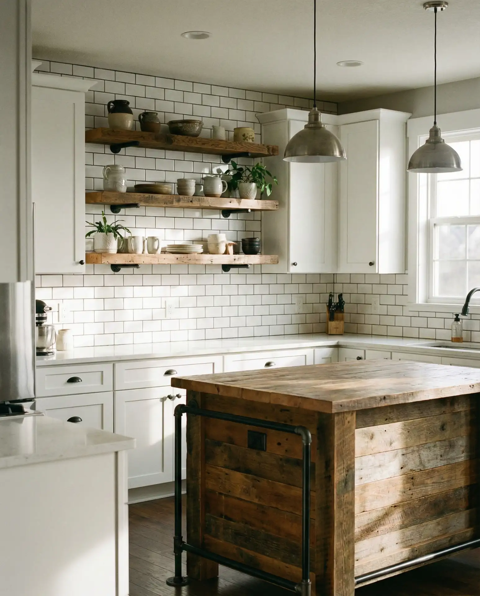 White Kitchen with Gold Accents Throughout 1