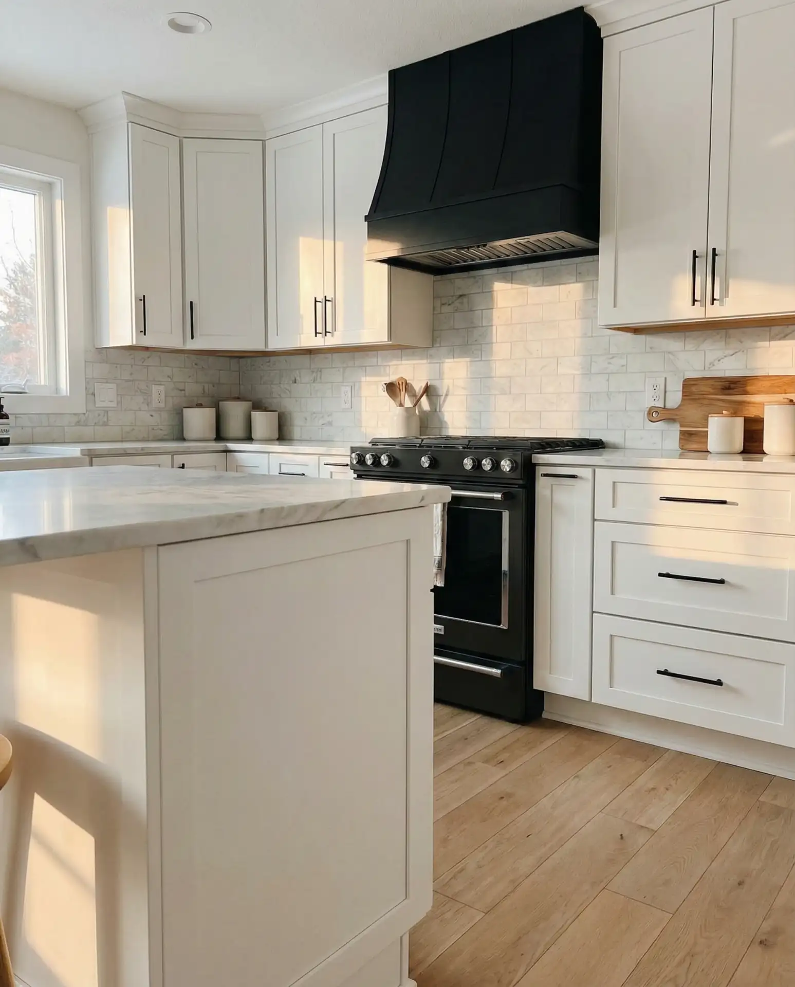 White Kitchen with Green Backsplash 2