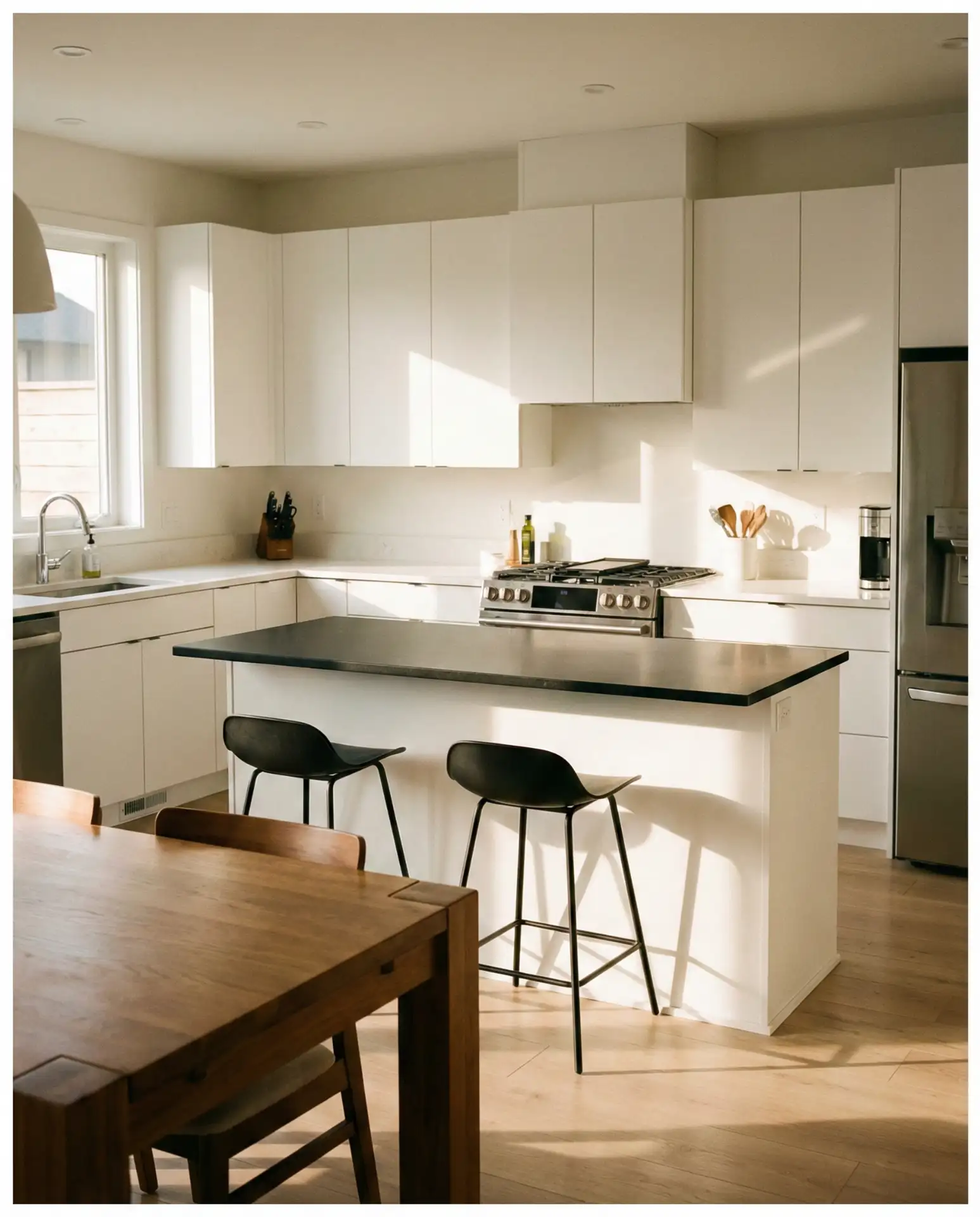 White Kitchen with Red Accents 2
