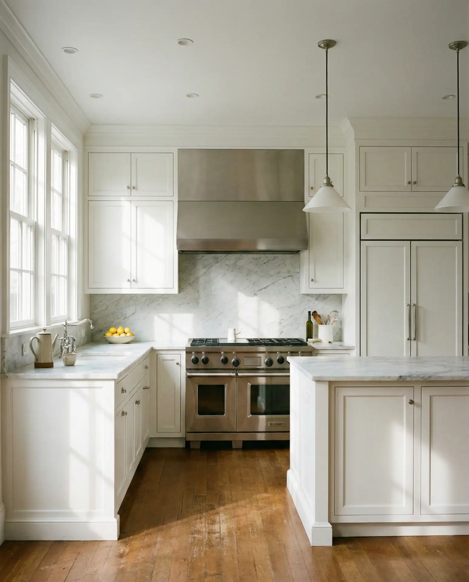 White Kitchen with Wood and Metal Mix 2