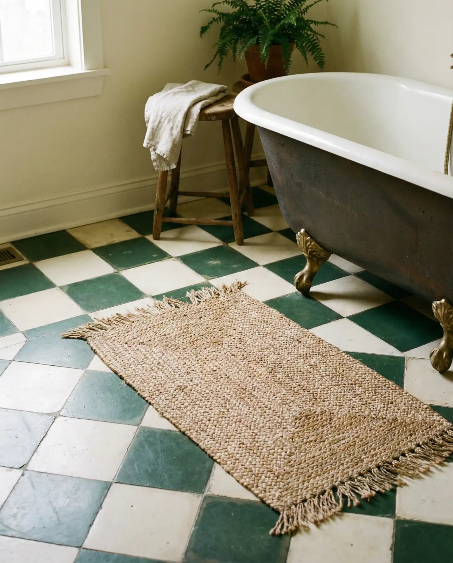 White and Green Checkerboard Pattern 1