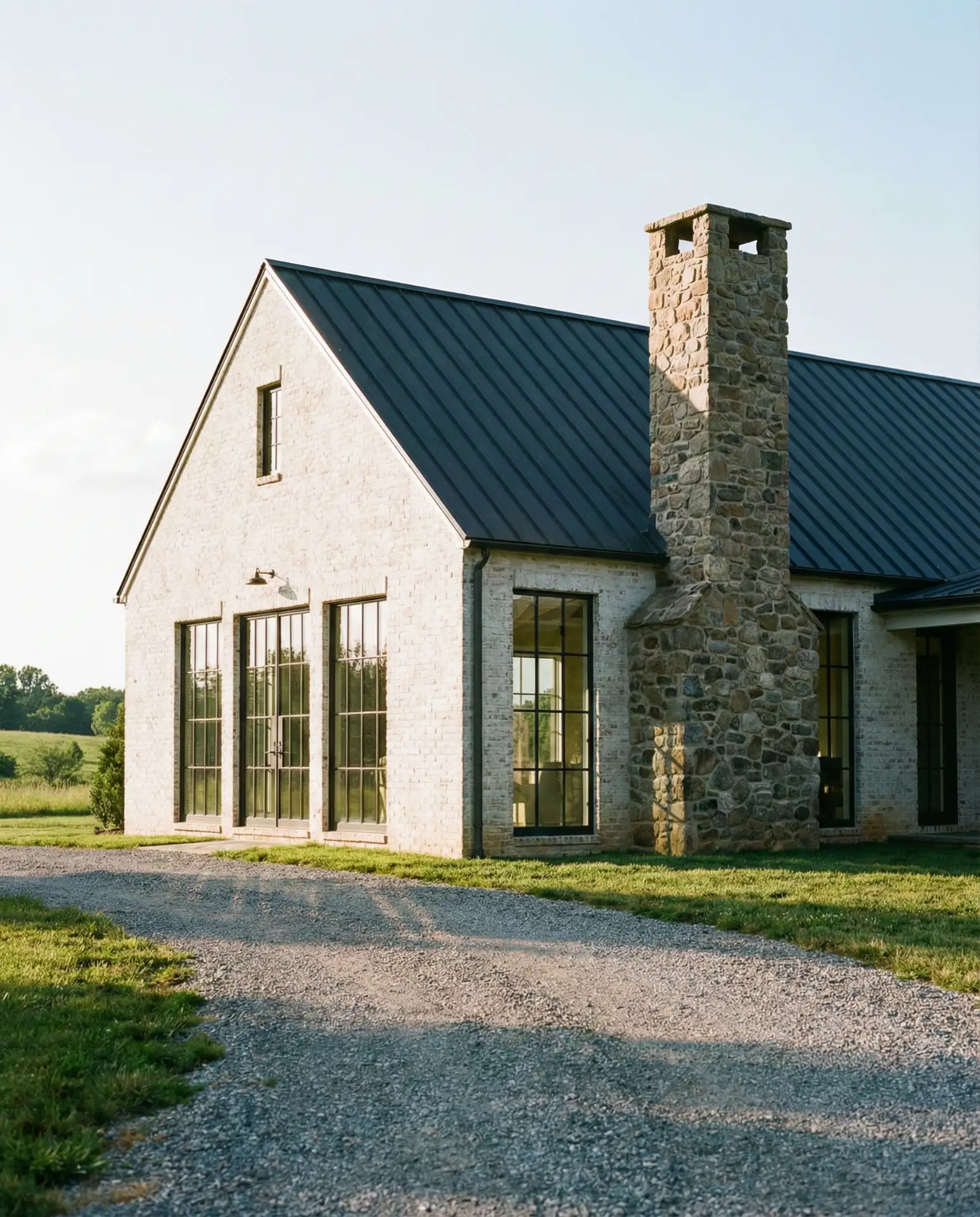 Whitewashed Brick with Modern Windows 1