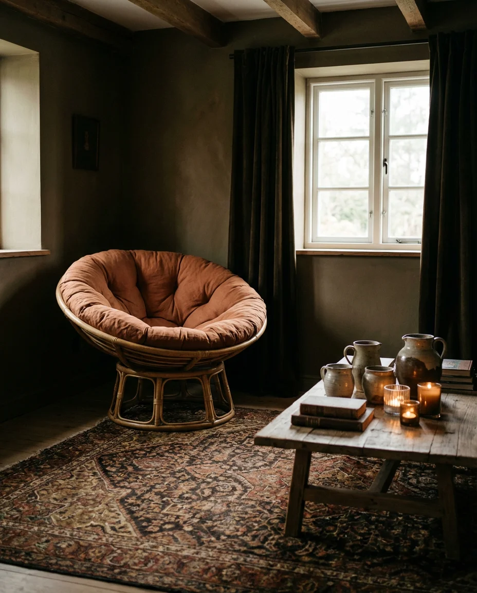 Aesthetic Living Room Decor with Papasan 2