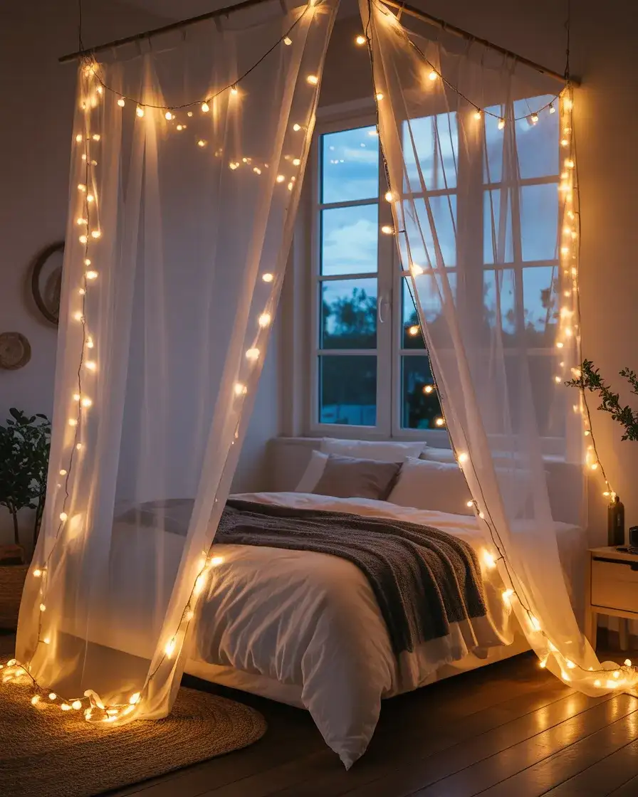 Aesthetic Sheer Layers with Fairy Lights 2