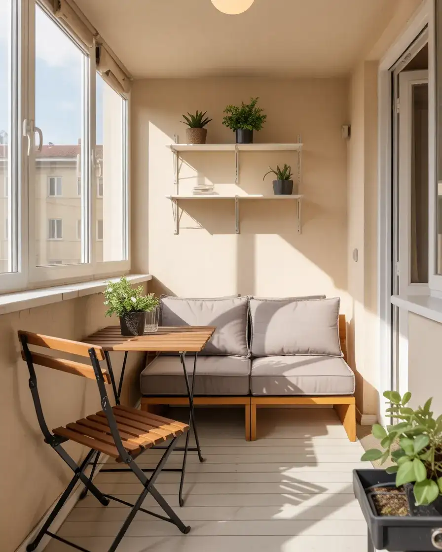 Apartment-Friendly Compact Sunroom Setup 2