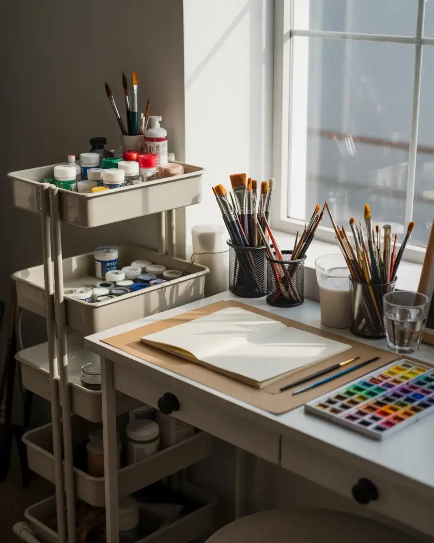 Artist Desk with Supply Accessibility 1