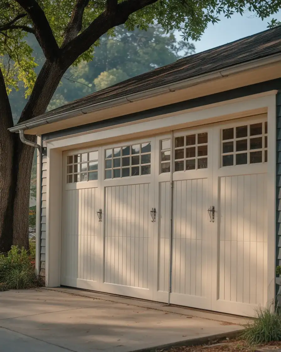 Awning Over Garage Door in Metal and Wood 1