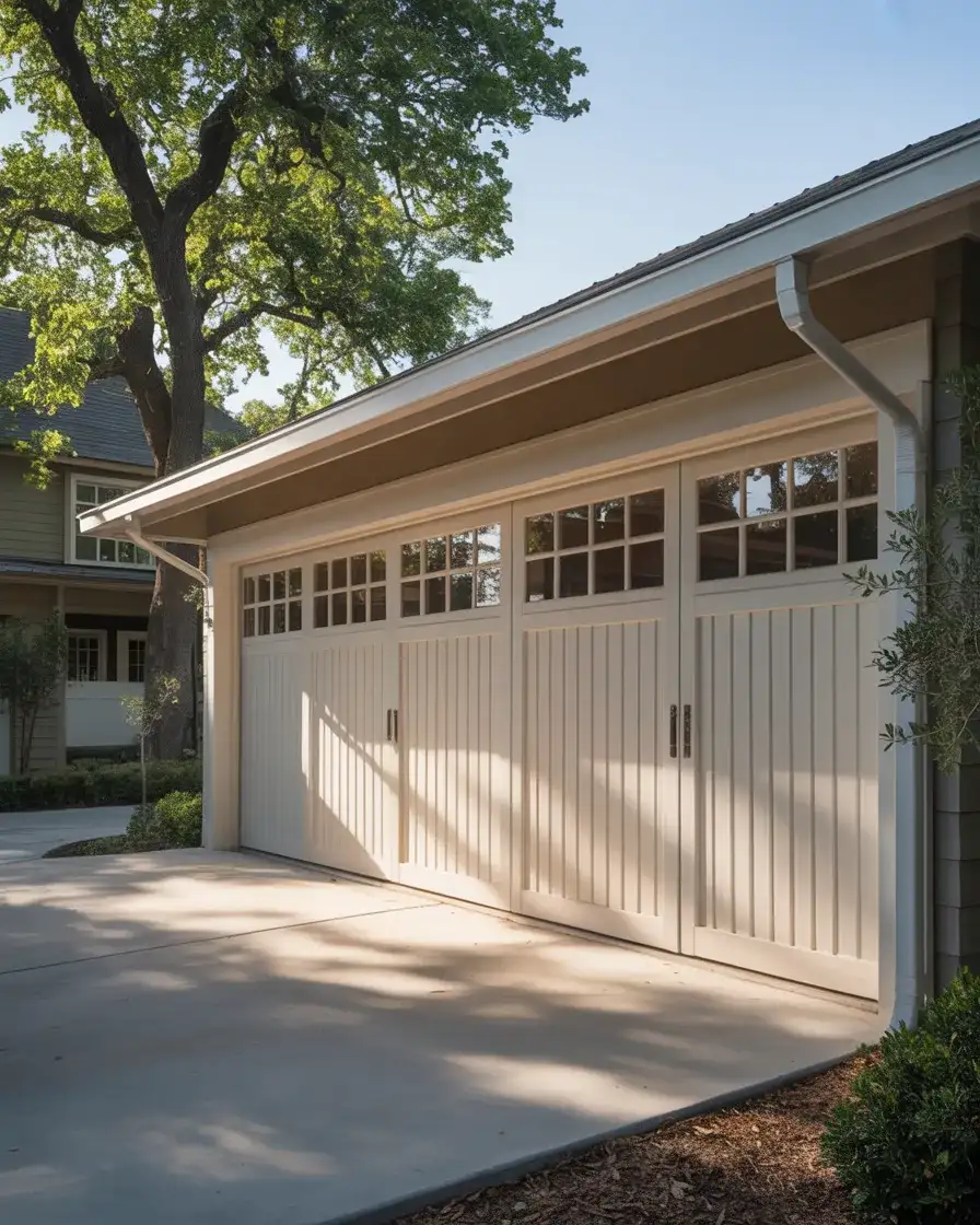 Awning Over Garage Door in Metal and Wood 2