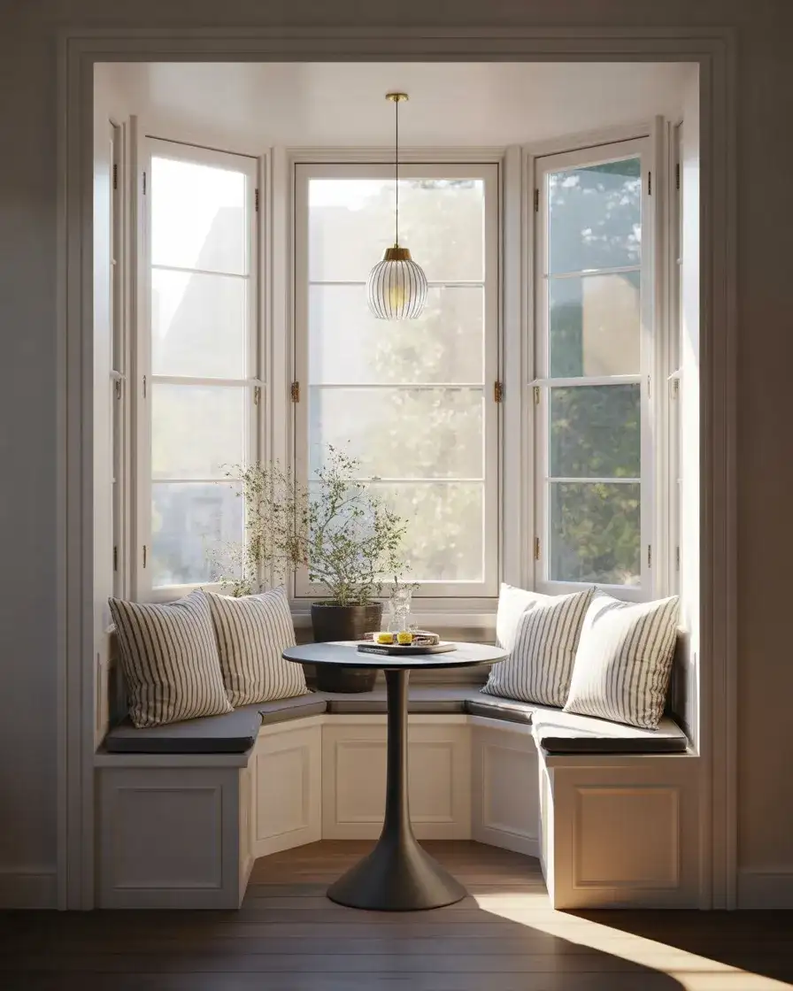Bay Window Breakfast Nook with Built-In Seating 1