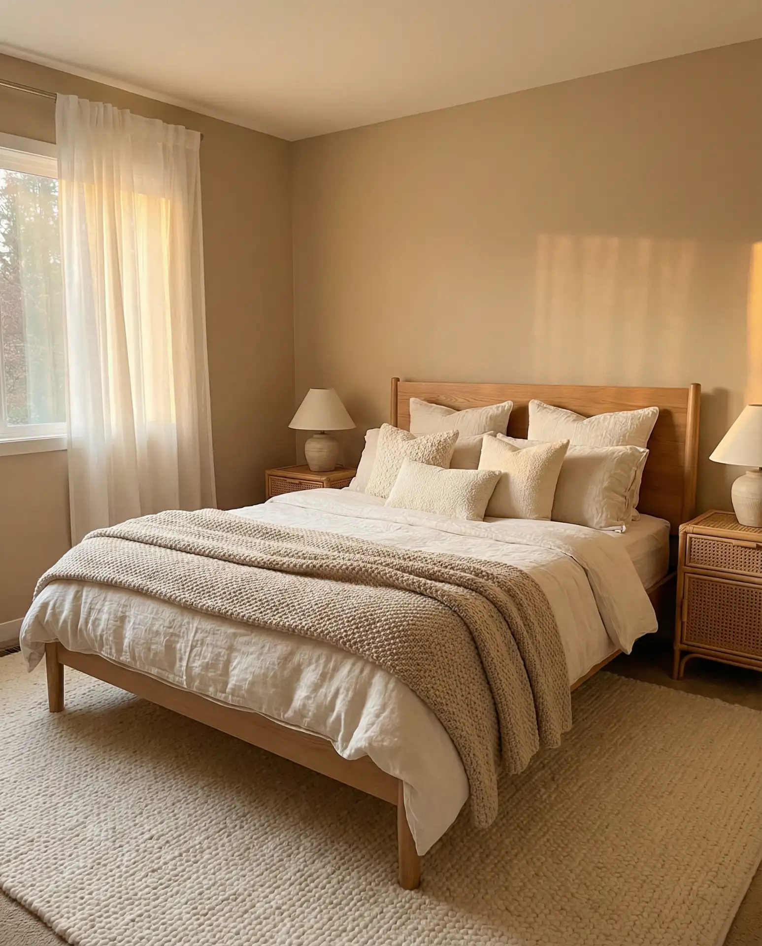 Beige and Off-White Cozy Bedroom 1