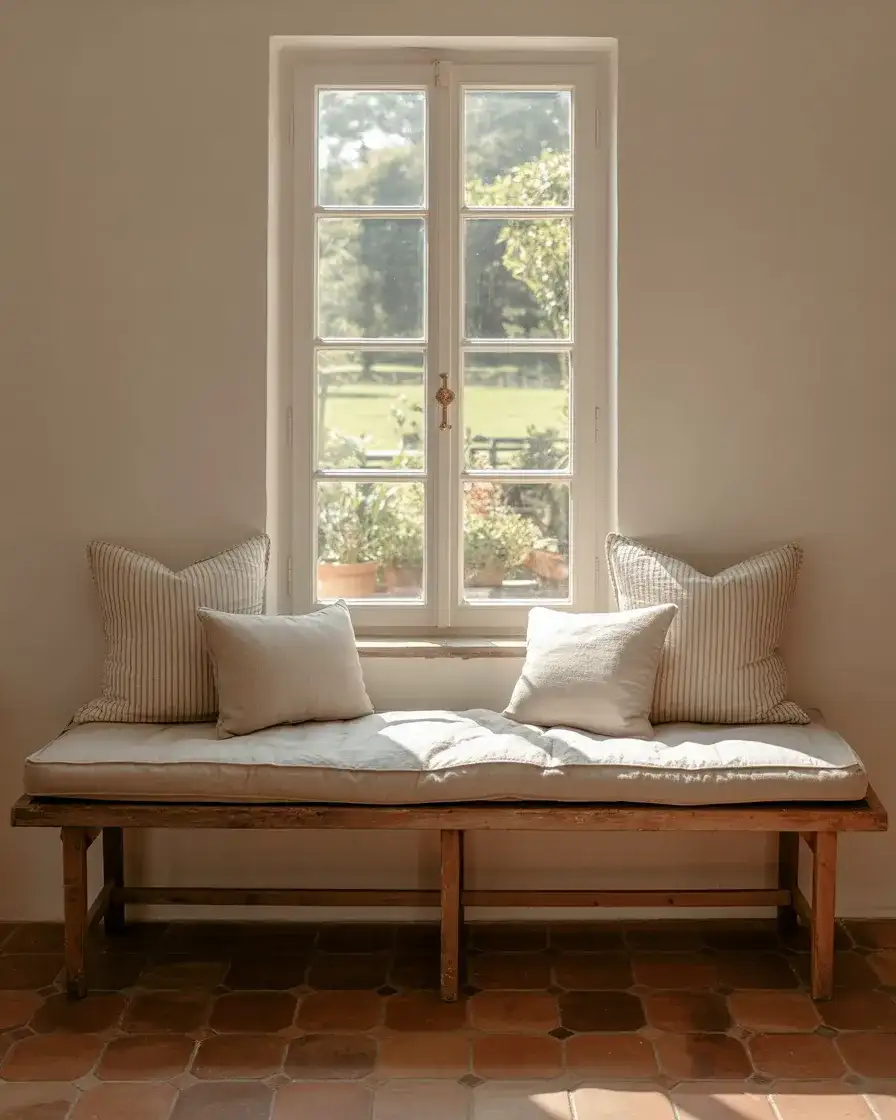 Bench Seating with Linen Cushions 2