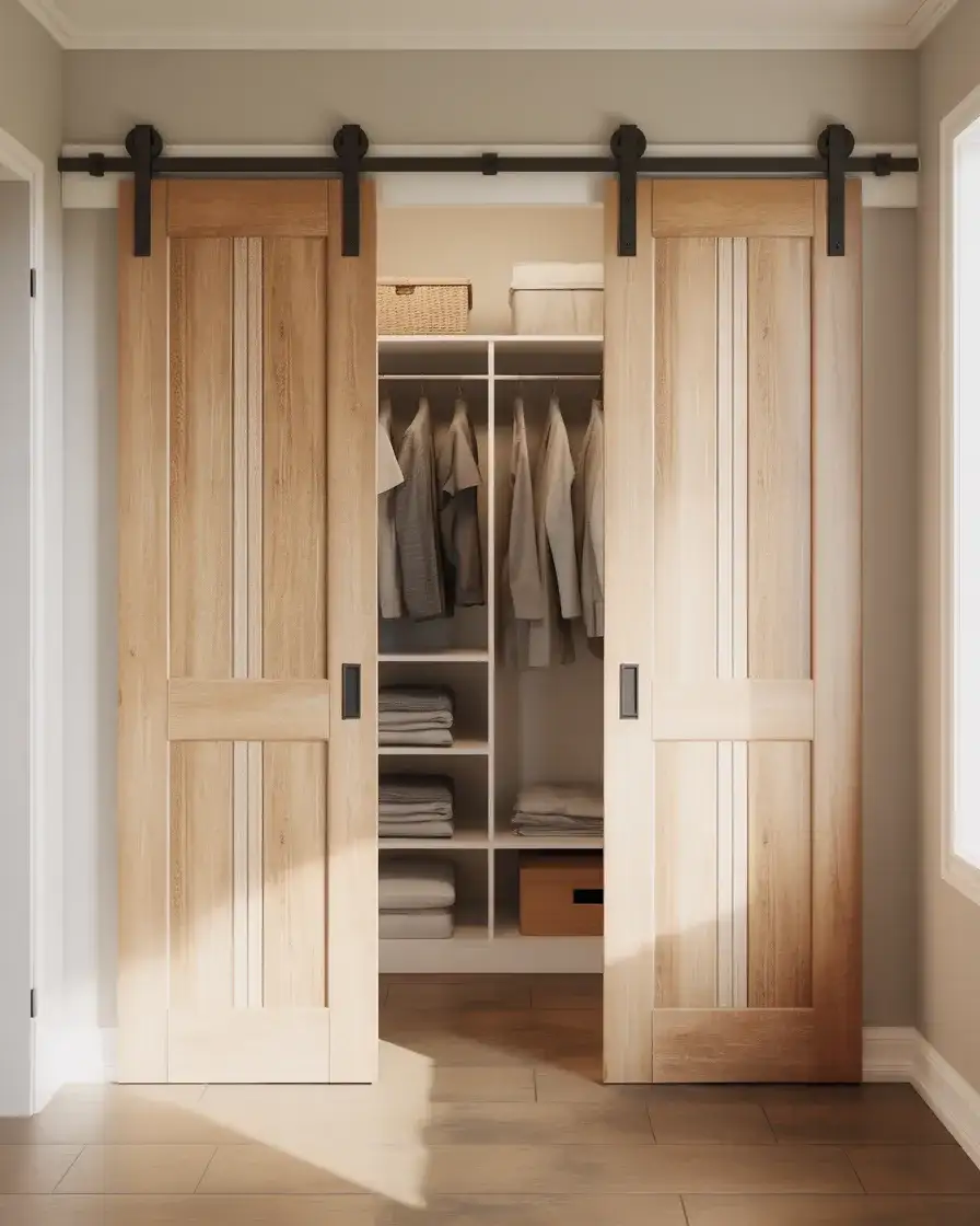 Bifold Barn Door for a Closet Makeover 1