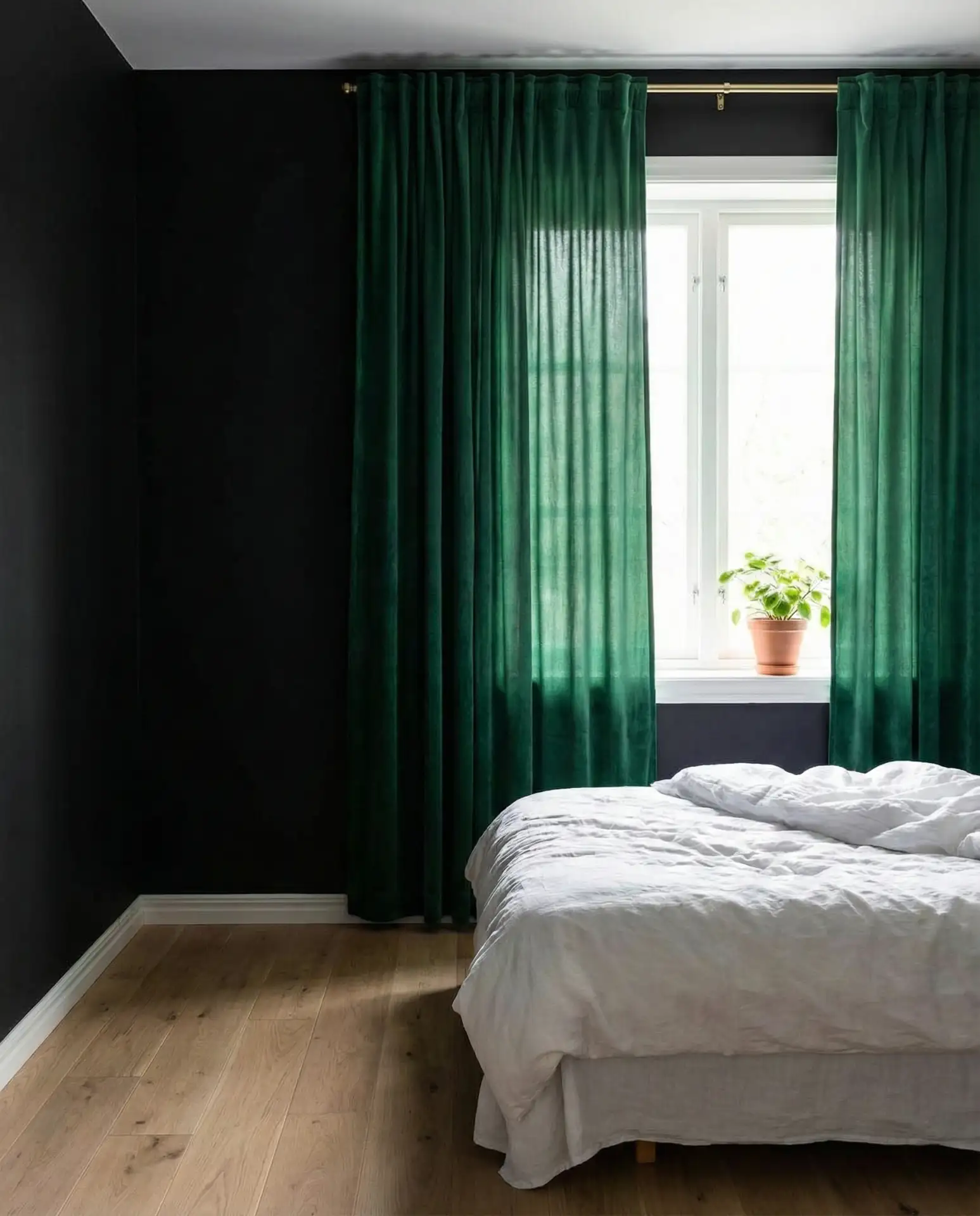 Black Accent Wall with Statement Curtains 2
