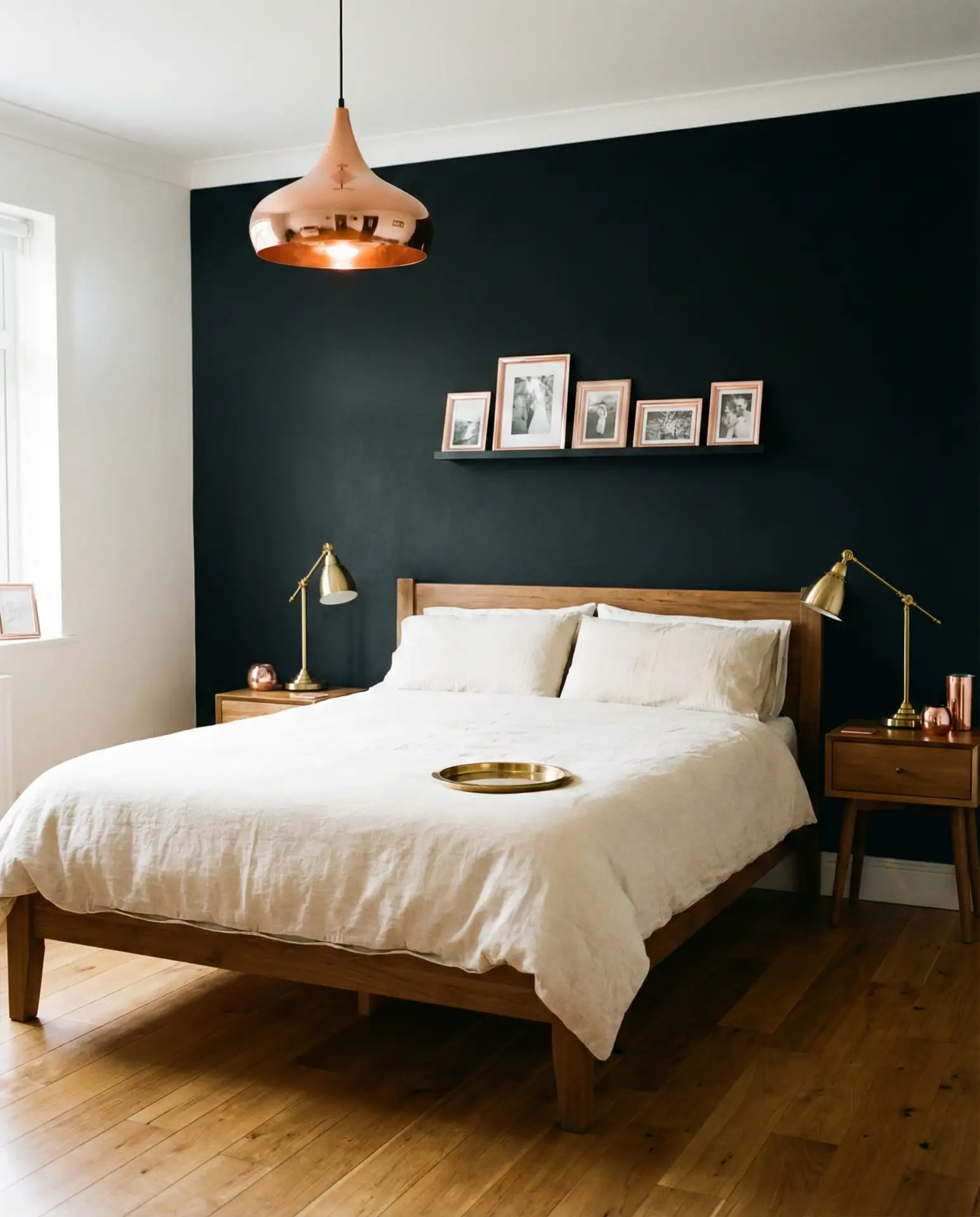 Black Accent Wall with Warm Metallics 1