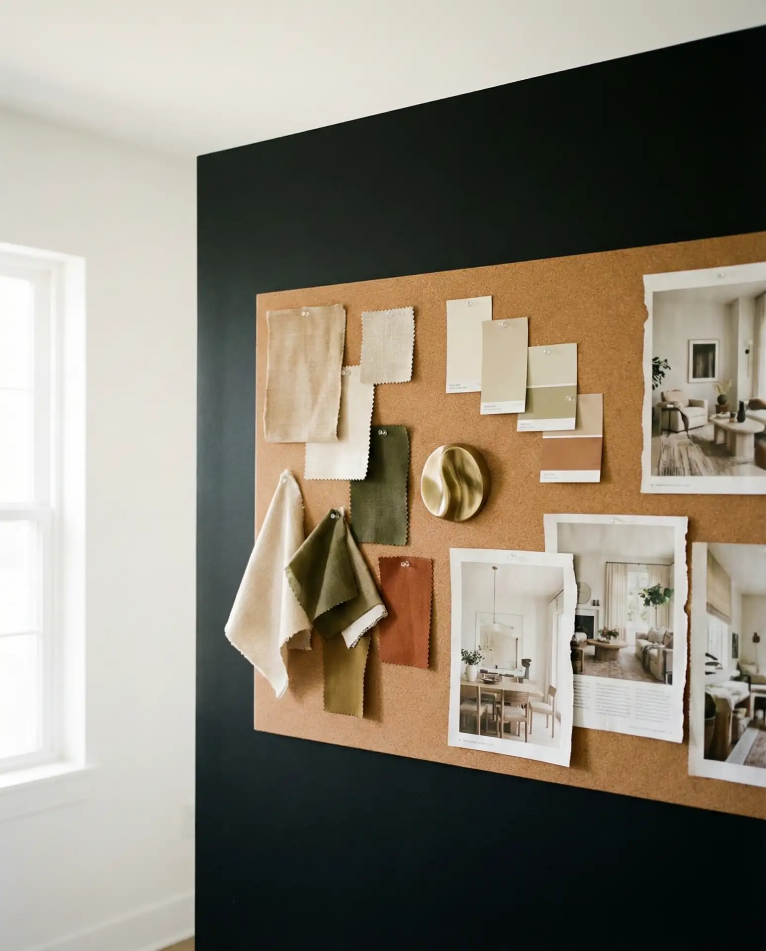 Black Accent Wall with a Color Palette Mood Board 1