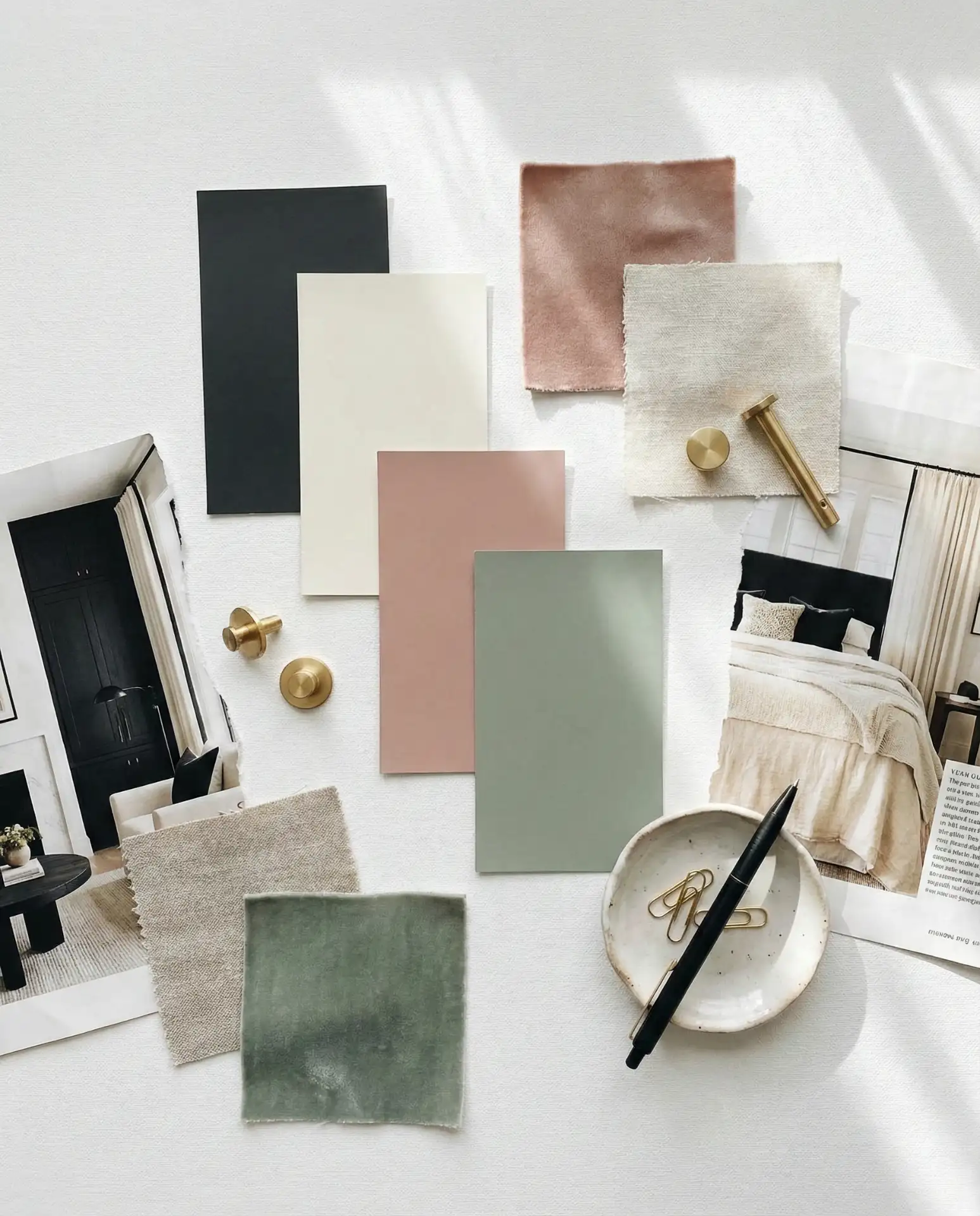 Black Accent Wall with a Color Palette Mood Board 2