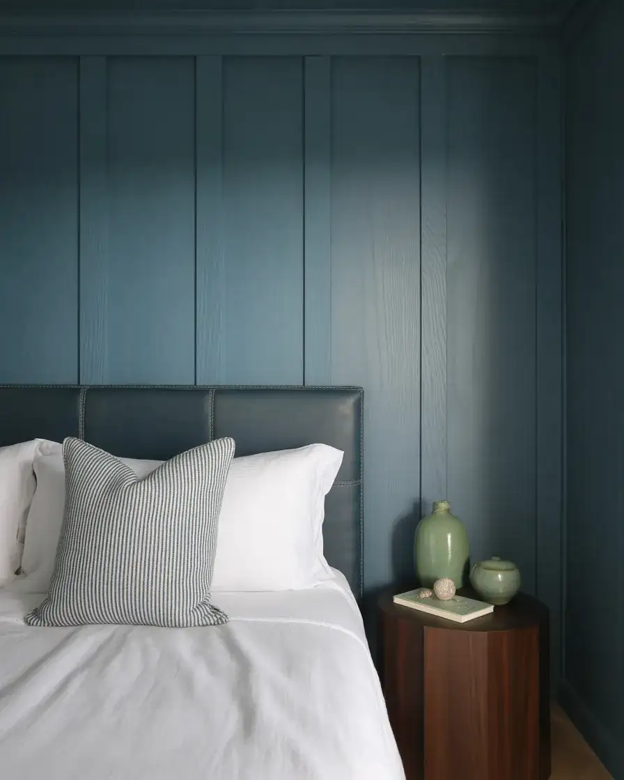 Black Bedroom with Blue Coastal Edge 1