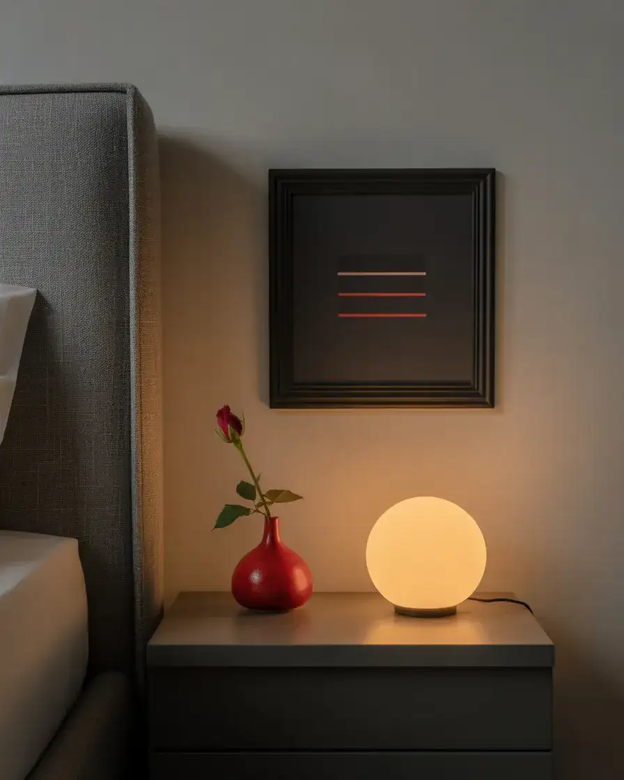 Black Bedroom with Red Accents 1