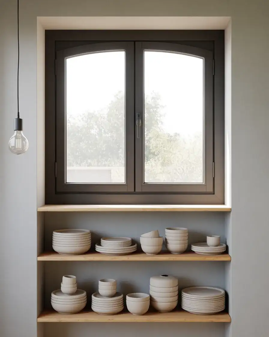 Black-Framed Casement Above Open Shelving 1