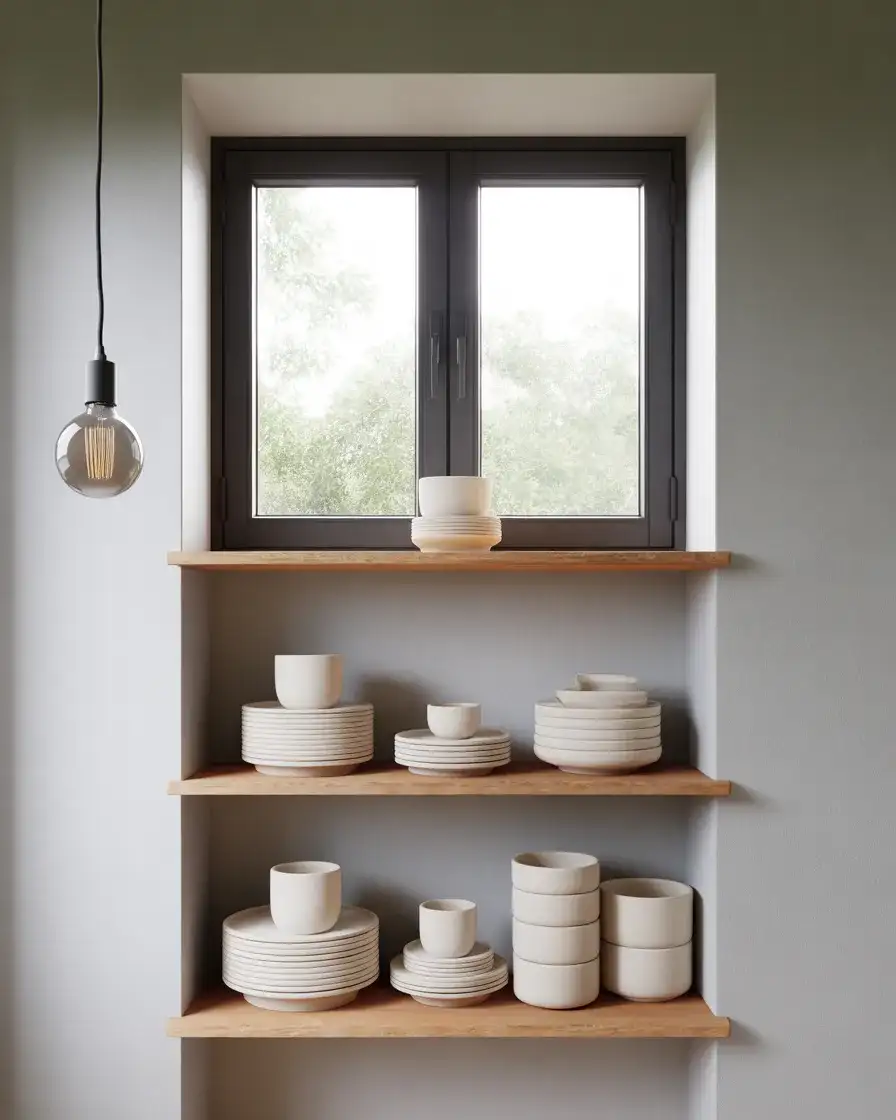 Black-Framed Casement Above Open Shelving 2