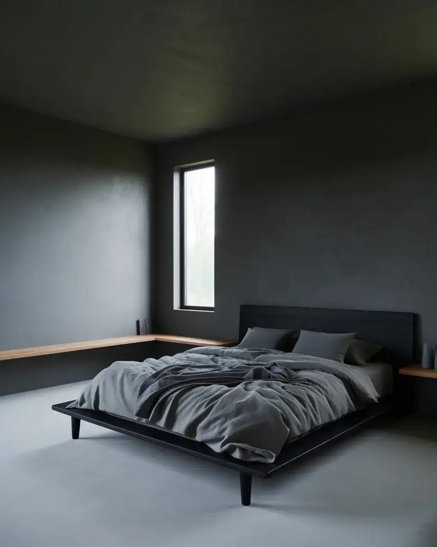 Black and Grey Bedroom Minimalism 1