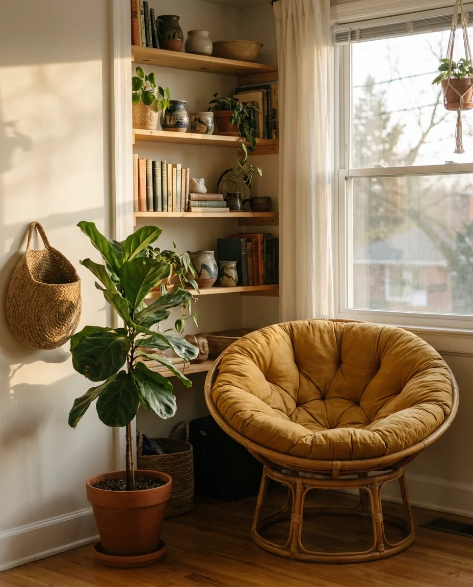 Boho Living Room Ideas with Natural Materials 2