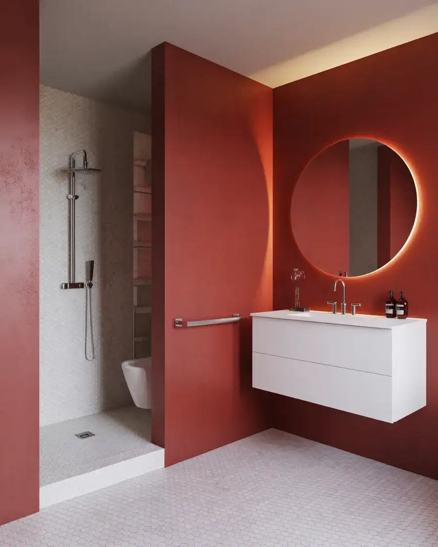 Bold Red Accent Bathroom 2