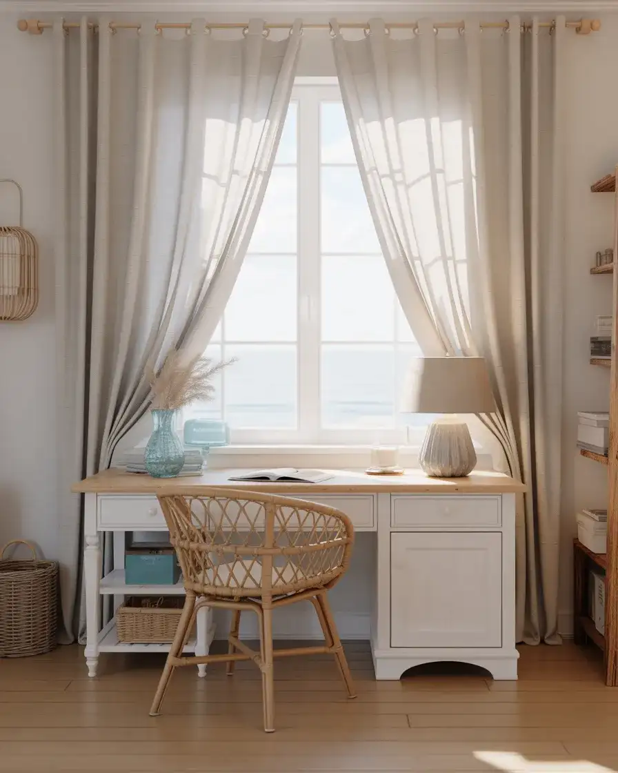 Bright Coastal Home Office 1