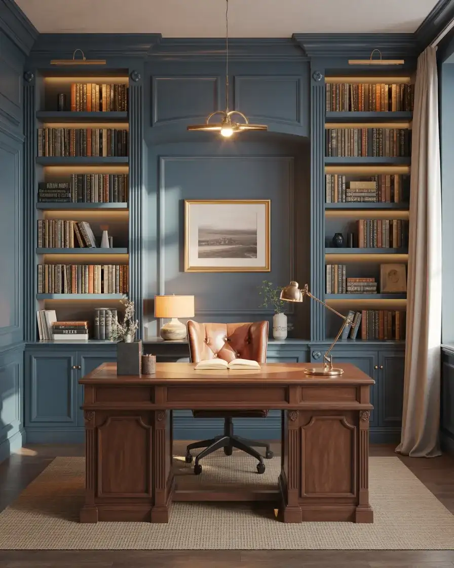 Built-In Bookcase Office Wall 1