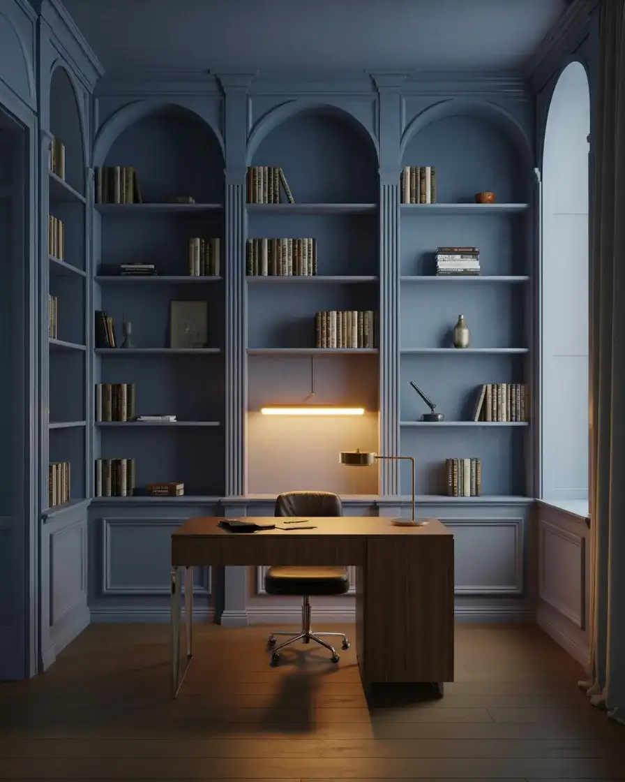 Built-In Bookcase Office Wall 2