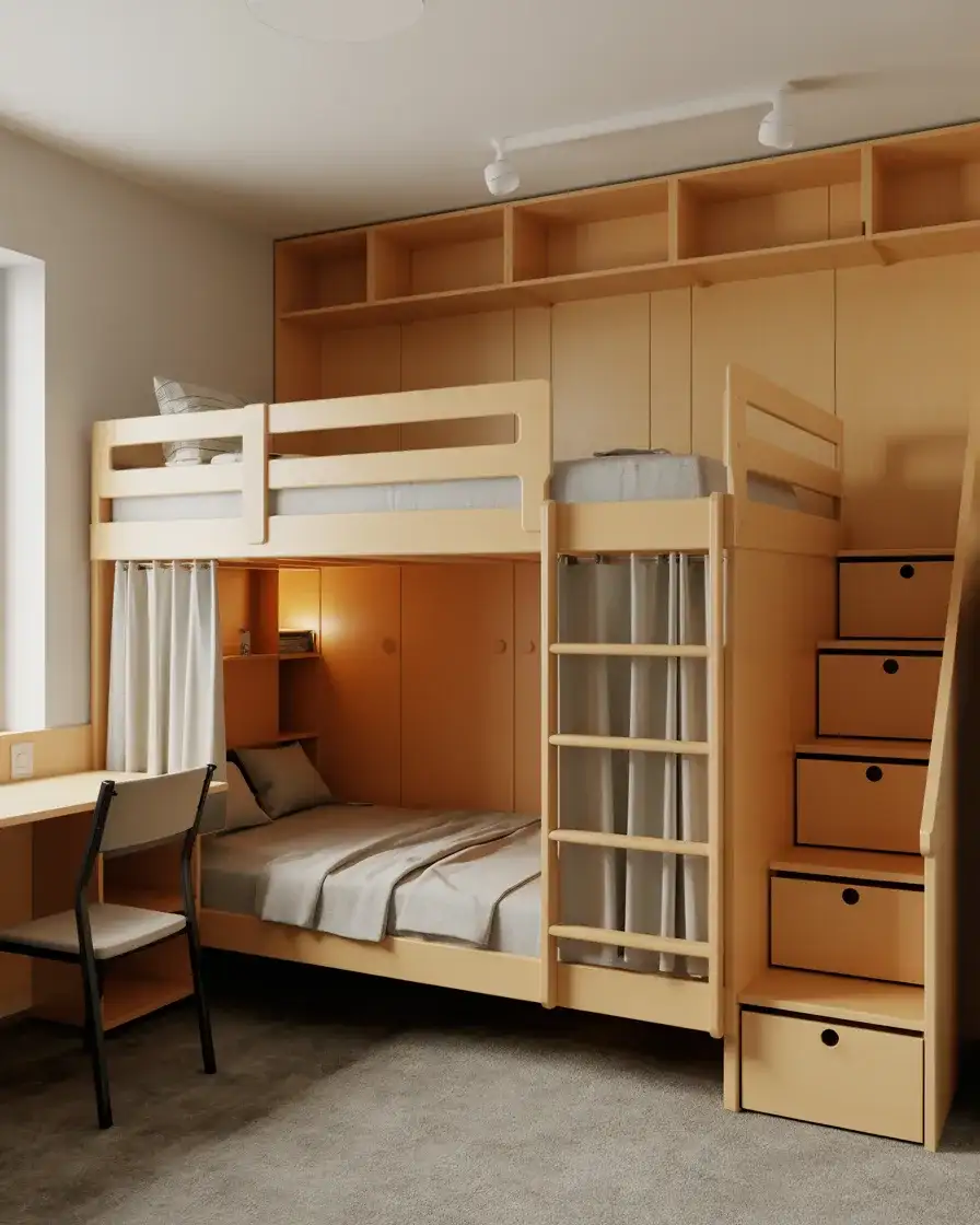 Bunk Bed Designs That Double as a Whole Room Ecosystem 2