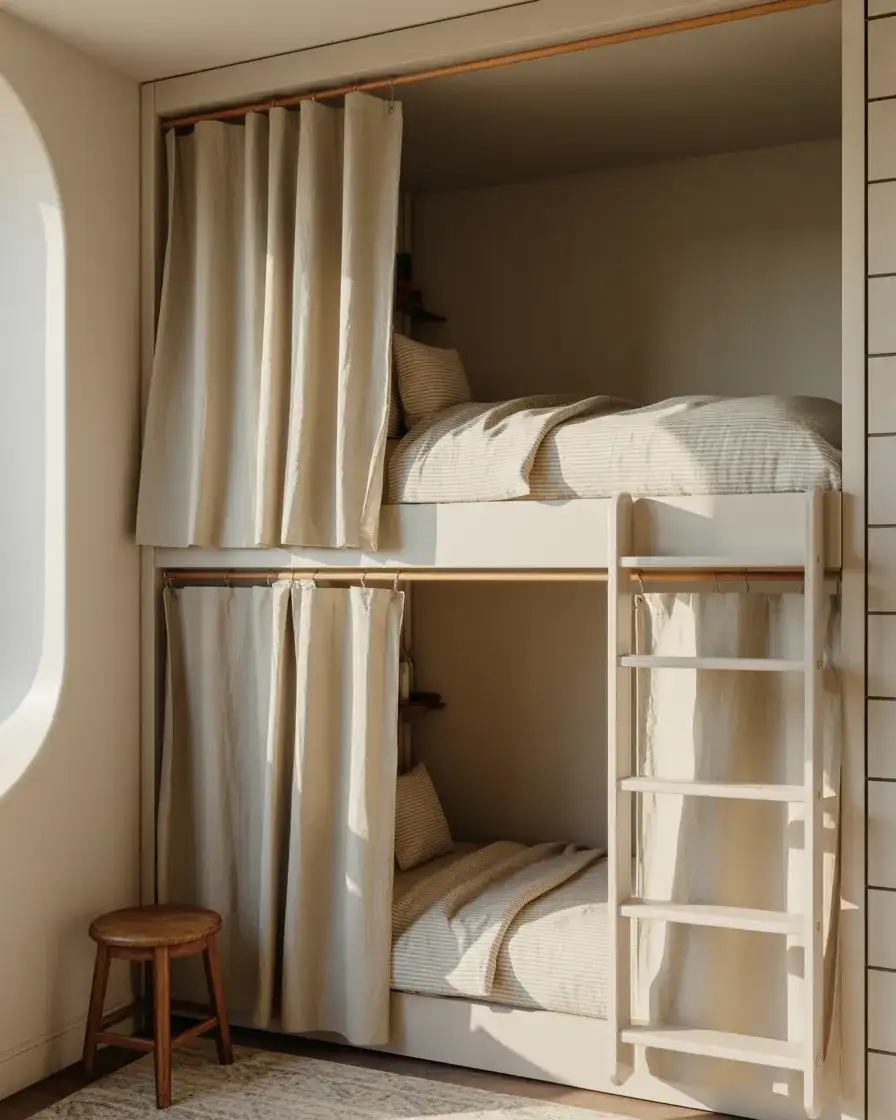 Bunk Beds With Curtains for a Little Privacy and a Lot-of-Charm 2