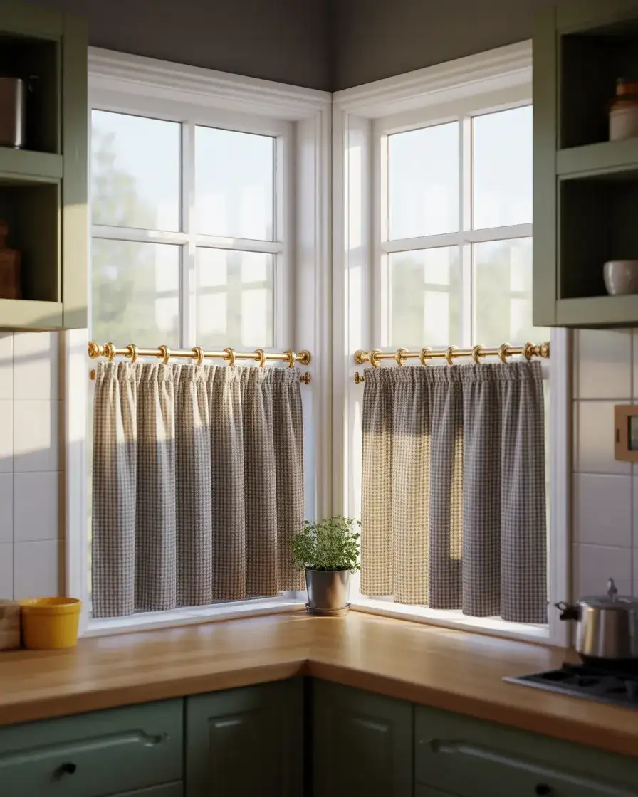 Cafe Curtains for Corner Privacy 1