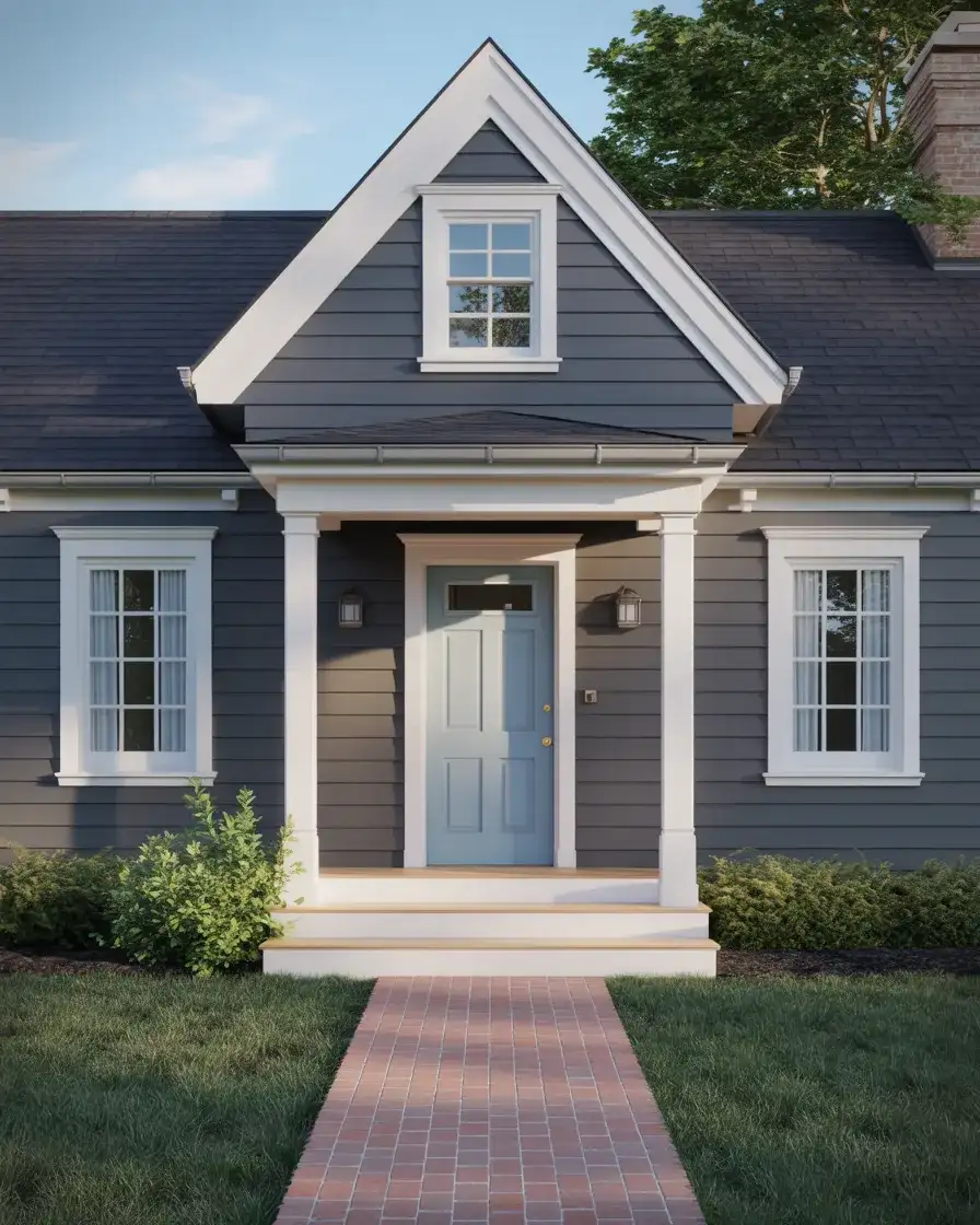 Charcoal Grey with Light Blue Door 1