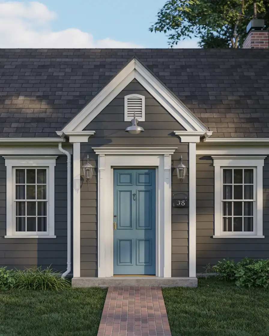 Charcoal Grey with Light Blue Door 2