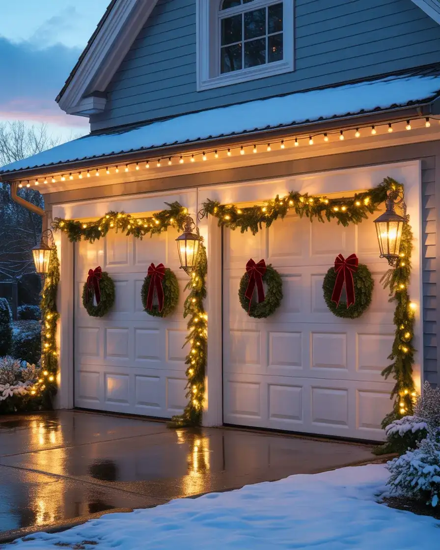 Christmas Decorations on the Garage Door 2