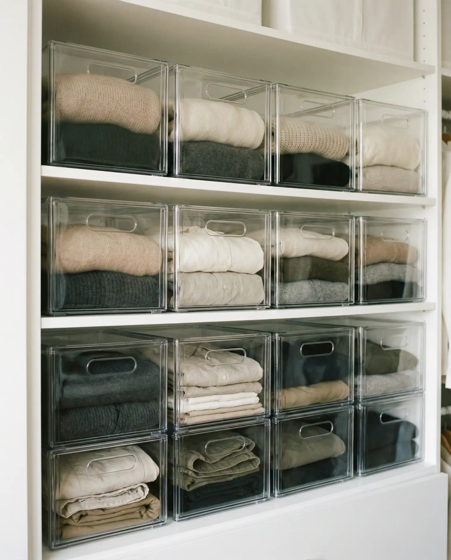 Clothes Storage Hacks with Clear Stackable Bins 2
