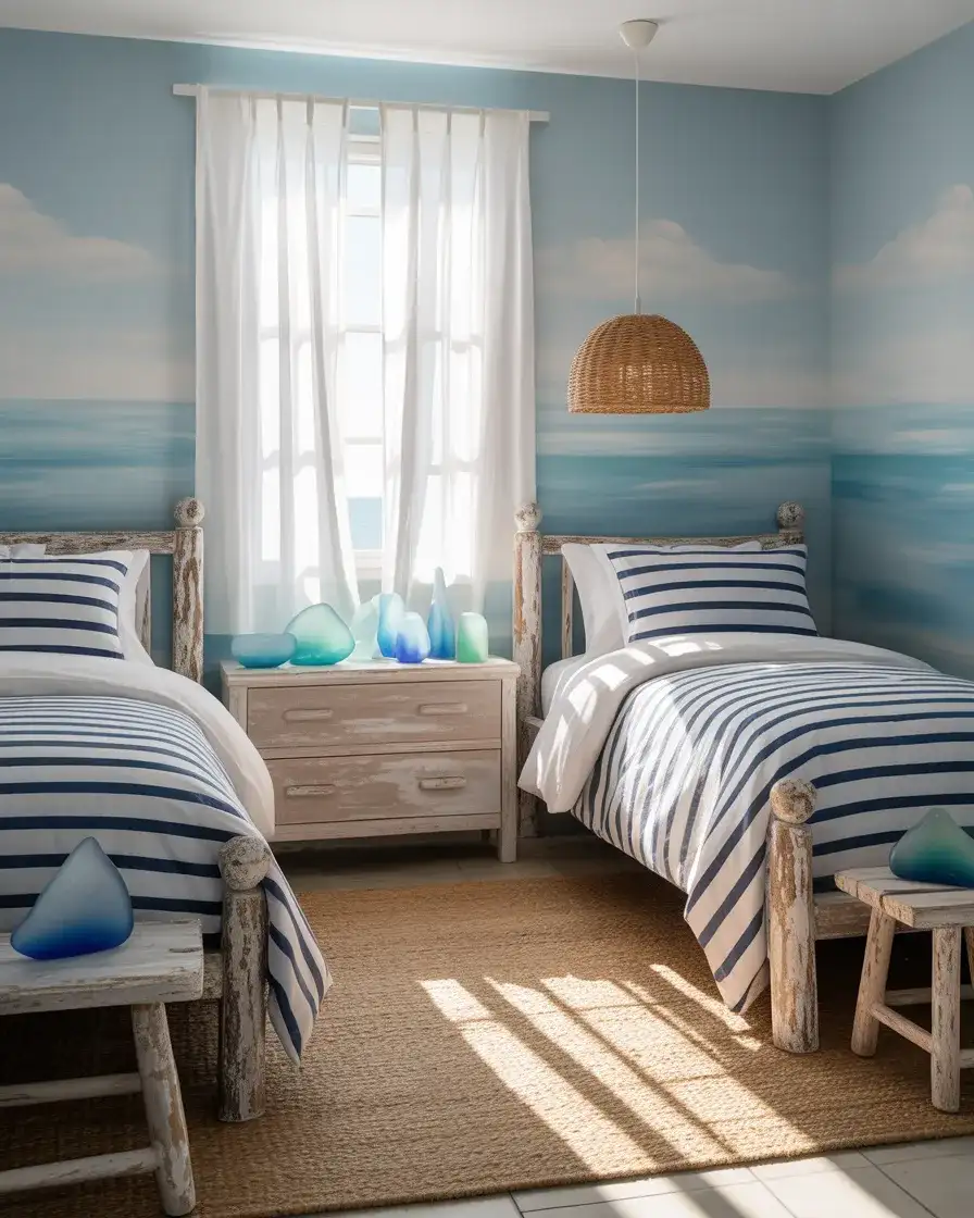 Coastal Twin Bedroom for a Beach House Vibe 1