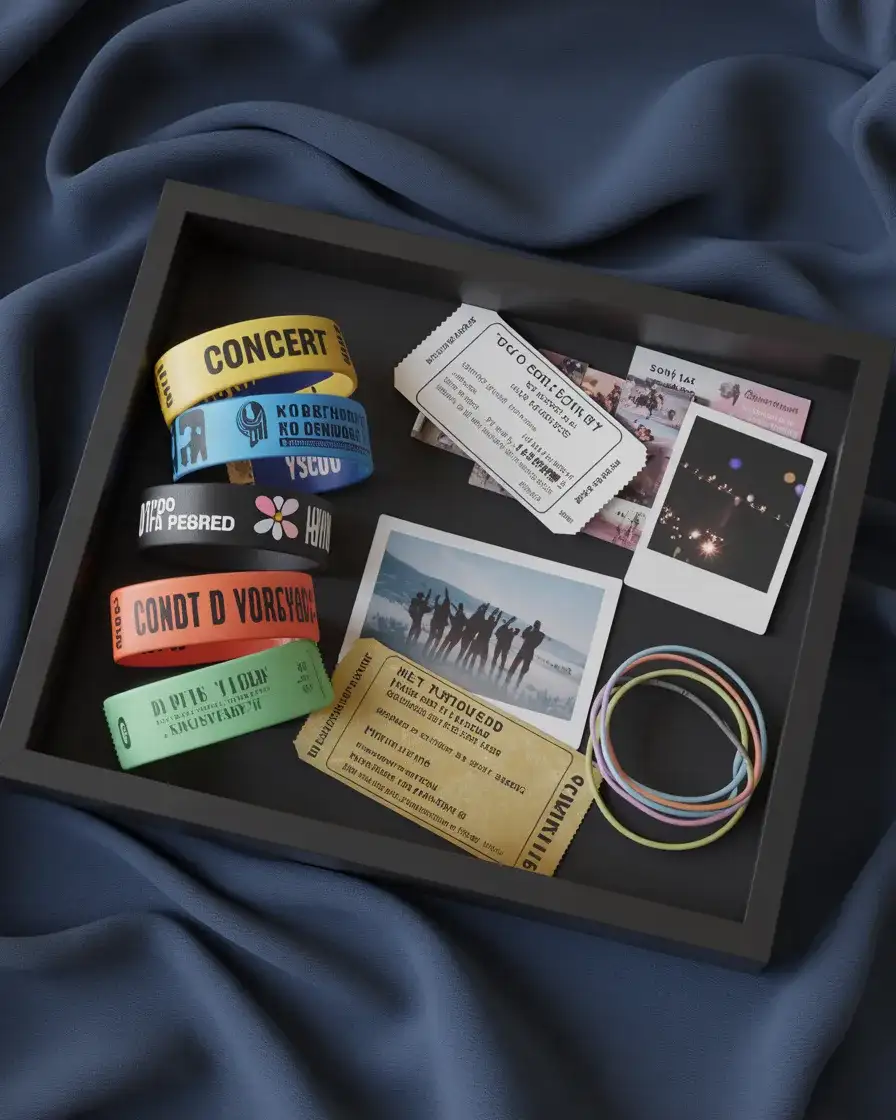 Concert Ticket and Wristband Memory Box 1
