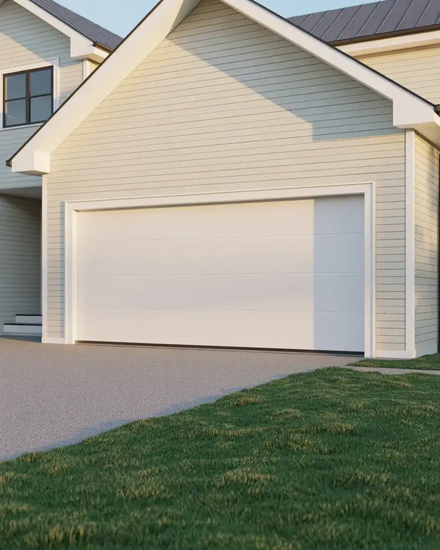 Contemporary Flush-Panel Door in Warm White 2
