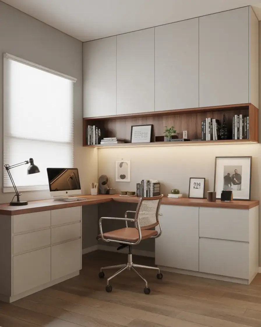 Corner Office with Built-In Storage 1