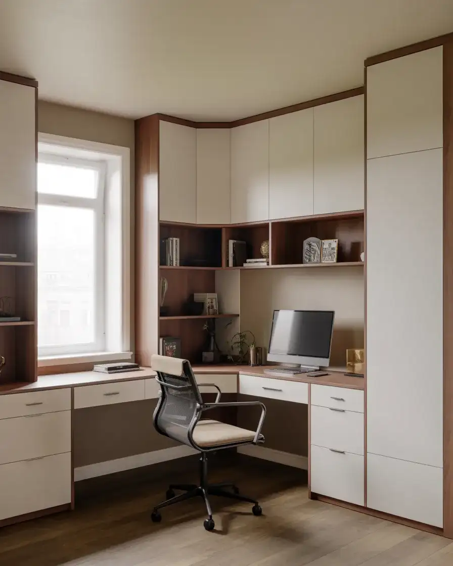 Corner Office with Built-In Storage 2
