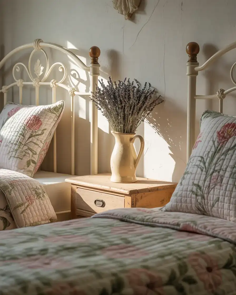 Cottage Twin Bedroom With Vintage Charm 1