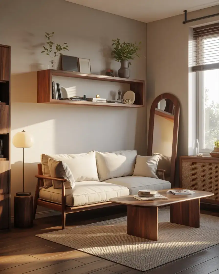 Cozy Apartment Small Spaces With Warm Wood 1