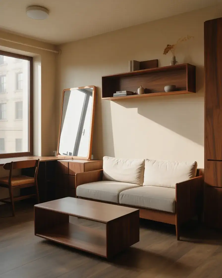 Cozy Apartment Small Spaces With Warm Wood 2